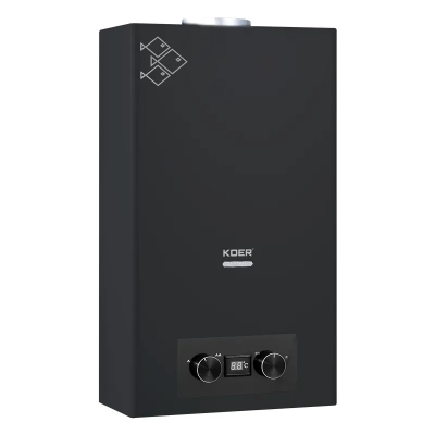 Колонка газовая дымоходная Koer KWH.G0110 BLACK 10 л/мин, BLACK(KR5554) Колонка газовая дымоходная Koer KWH.G0110 BLACK 10 л/мин, BLACK(KR5554)
